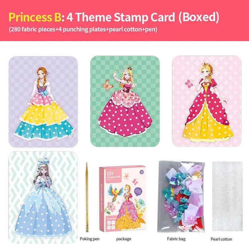 

DIY 3D Drawing Board Cards Kids Puzzle Fine Motor Coaching Playthings Handmade Engage With Matching Princess Dress Up Toy