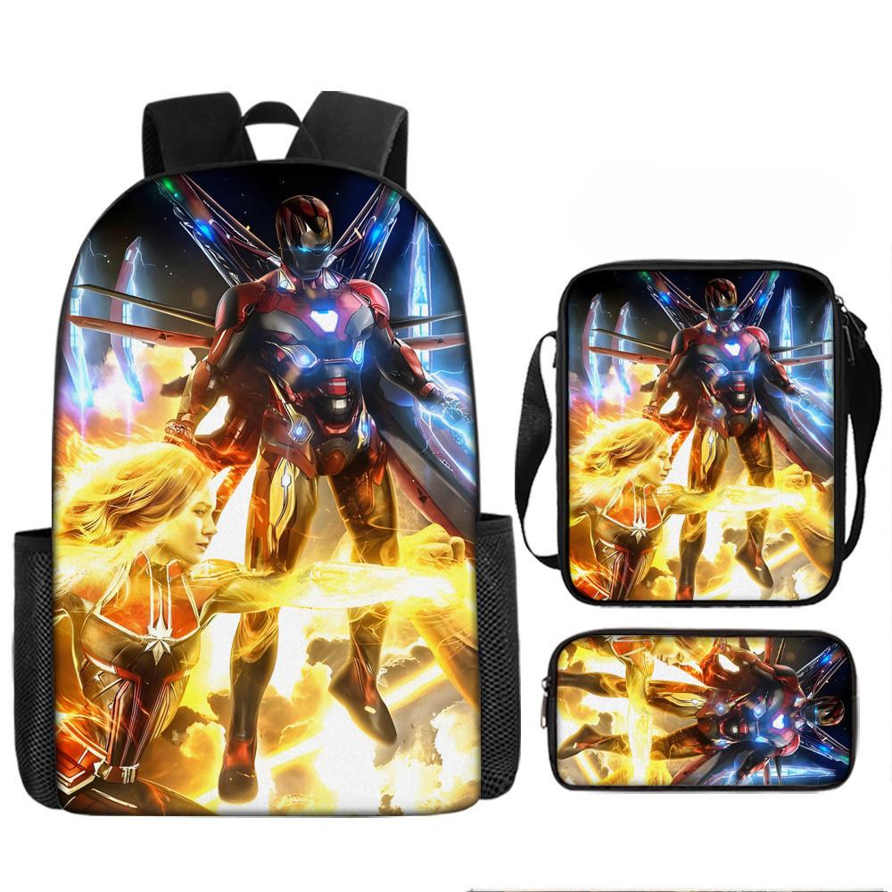 Printed Avengers The Backpack Set Oxford Fabric Pencil Case Essentials School