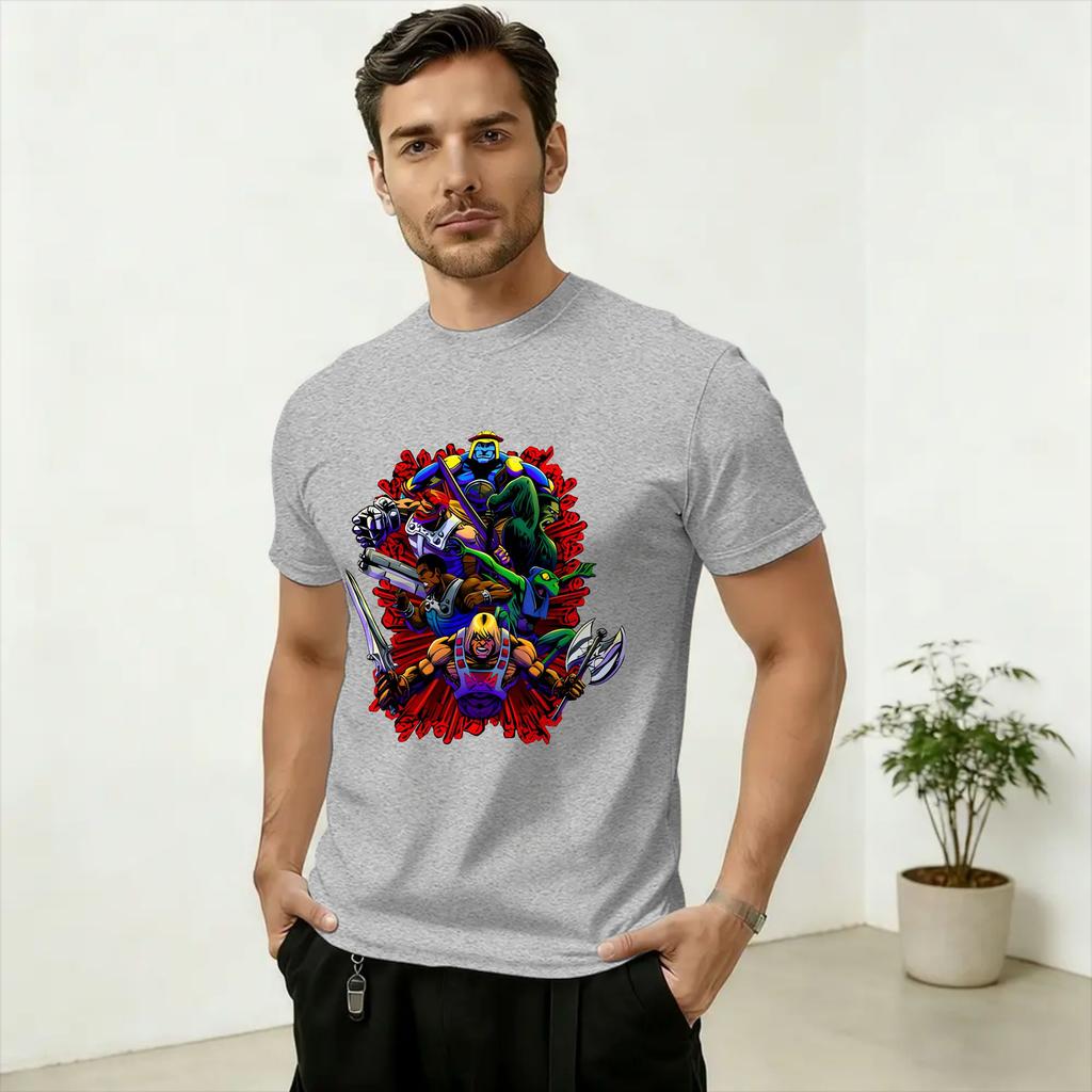 HHe Unisexs Power Unisexs T Shirts Vintage Tees Short Sleeve Round Collar TShirt Cotton Original Clothing