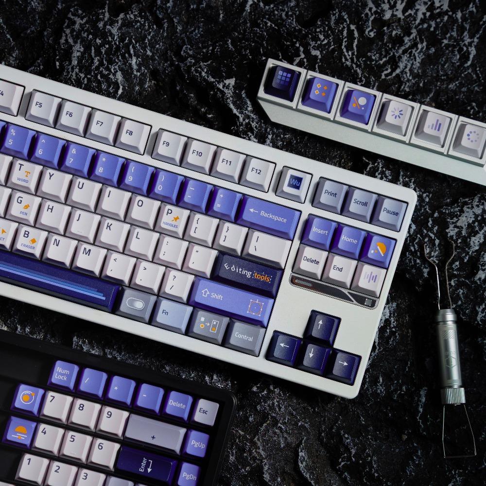 Wukds Tool Theme Keycap Set PBT 145Key Custom Minimalist Keyboard Cap Cherry Profile KeyCap for Mechanical Keyboard Accessories