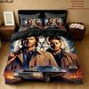 Dean Winchester Pattern Bedding Quilt Set Quilt Cover Pillowcase Home Birthday Gift(1 * Duvet Cover + 2 * Pillowcase, Without Core)
