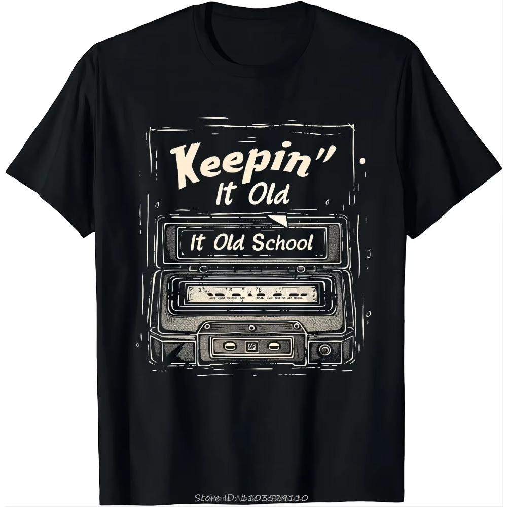 Old School Hip Hop 80s 90s Vintage Mixtape Cassette Tape T-Shirt Y2k Top O-Neck Oversized Unisex Tshirt Men's Fitness tshirt