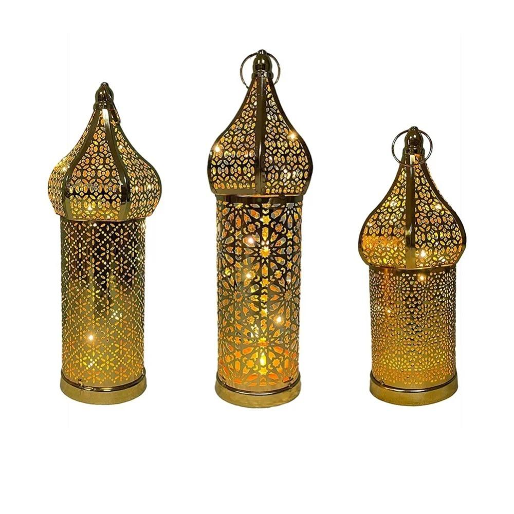 Vintage Moroccan Night Light Hollow Eid Lamp Home Ornament Ramadan LED Light Mosque