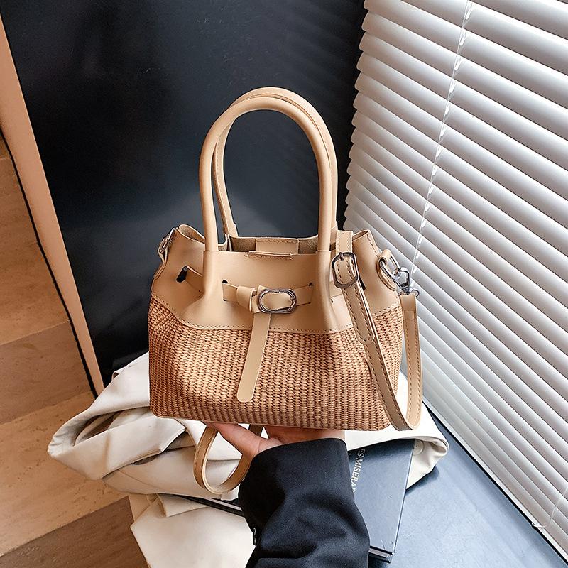Textured Handbag Summer New Women's Bag Niche Shoulder Bag Fashion Woven Crossbody Bucket Bag