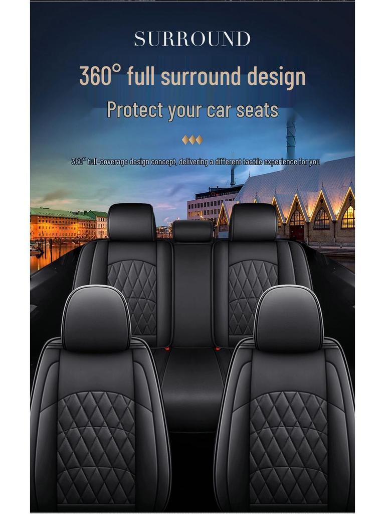 3D Full Surround Leather Car Seat Cover for Sedan - All-Season Cushion