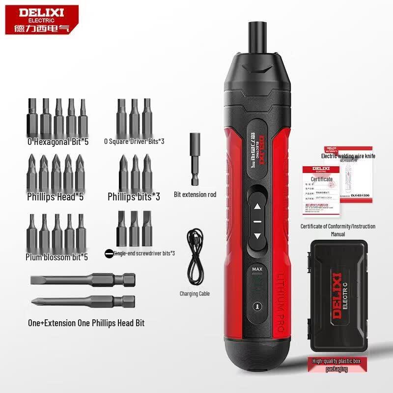 DELIXI ELECTRIC 3.6V Cordless Electric Screwdriver CN plug (adapter included)