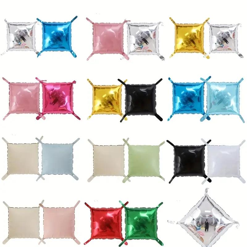 25 Pieces of Double-Sided Square Aluminum Foil Balloon Walls for Anniversary Wedding Season Valentine's Day Birthday Party