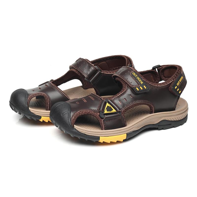 TUINANLE Classic Mens Sandals Summer Leather Sandals Men Outdoor Casual Lightweight Beach Shoes Fashion Men Sneakers Size 38-46