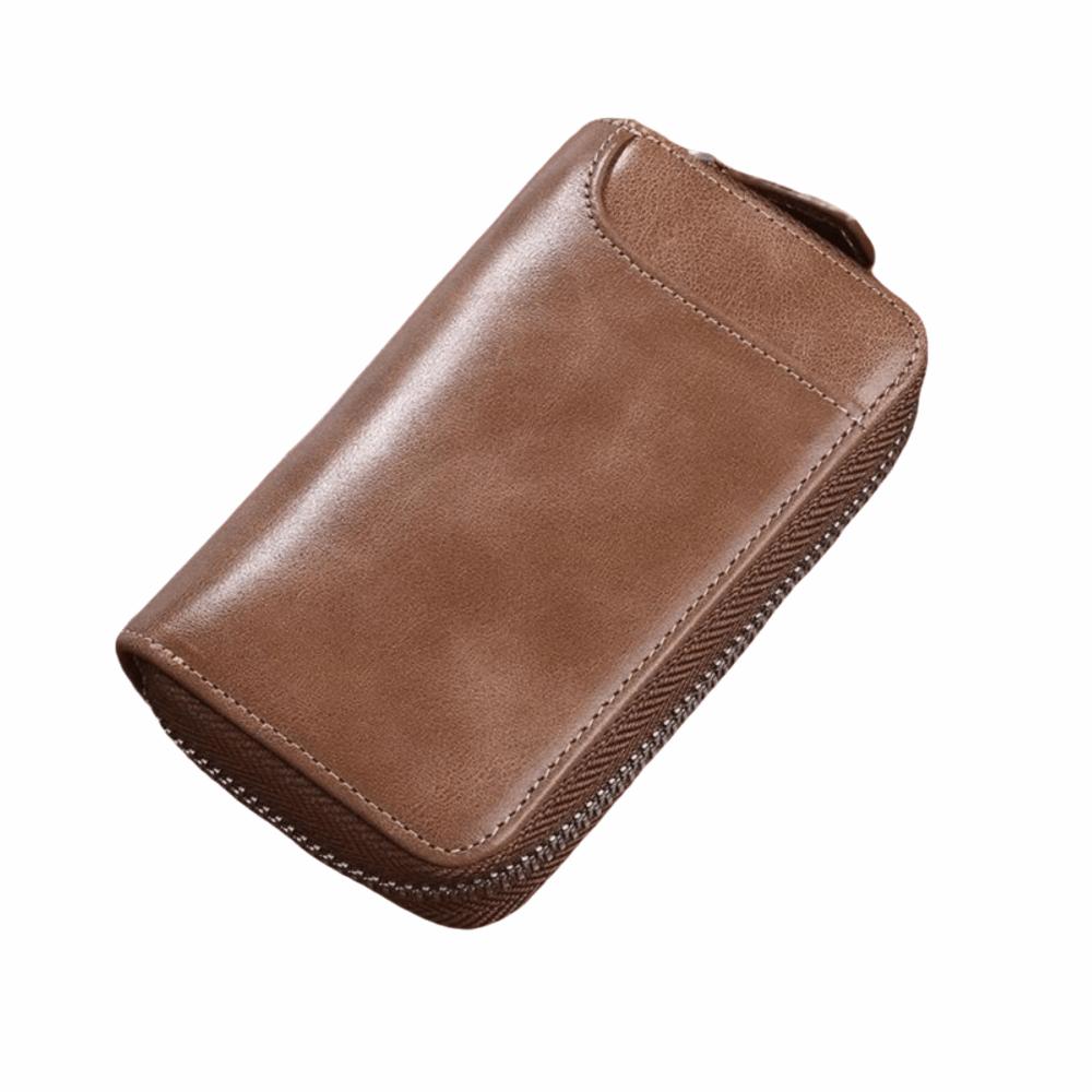 Auto Schlüsselanhänger Retro Schlüssel Organizer Tasche Mode PU Leder Auto Schlüssel Geldbörse Reißverschluss Große Kapazität Schlüssel Etui Heimgebrauch