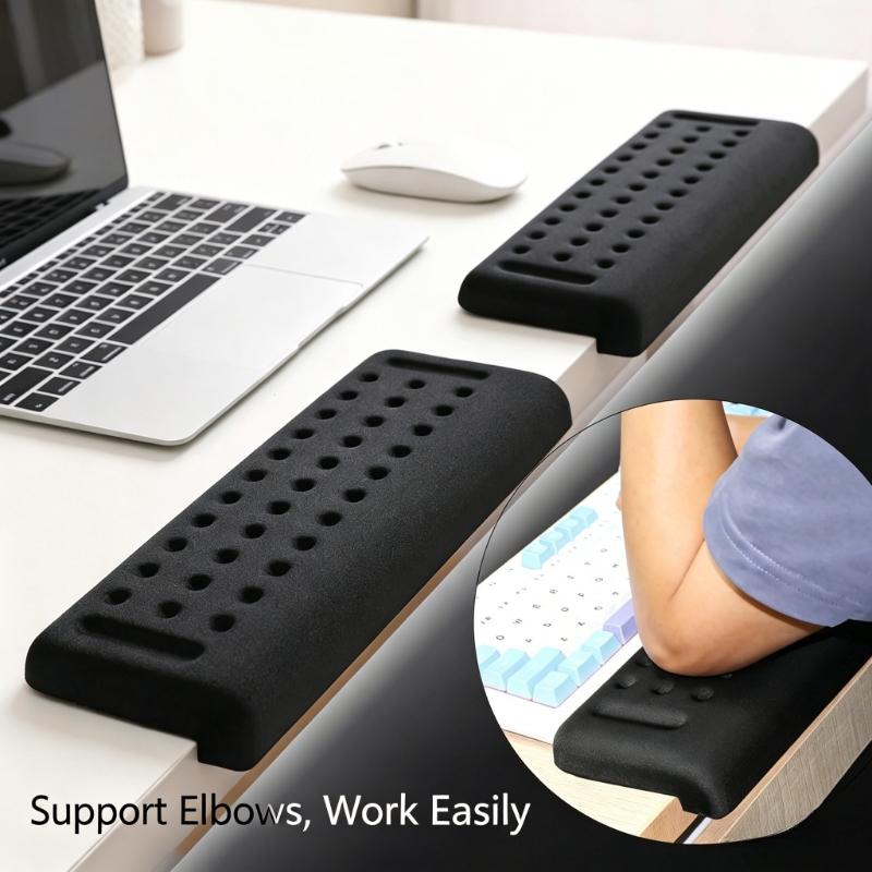 1/2pcs Shaped Desk Pad with Wrist Support,Non-Slip Foam Base Ergonomic Forearm Rest,Comfortable for Computer Work, Mouse Pad