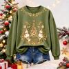 Women's Christmas Print Long Sleeve Top Casual Winter Comfortable Blouse for Holiday Wear