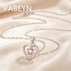 925 Sterling Silver Stylish Sweet Hollow Heart Zircon Pendant Necklace, Birthday Anniversary Party Gift
