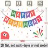 Colorful Happy Birthday Banner, Fabric Background Wall Decor for Party