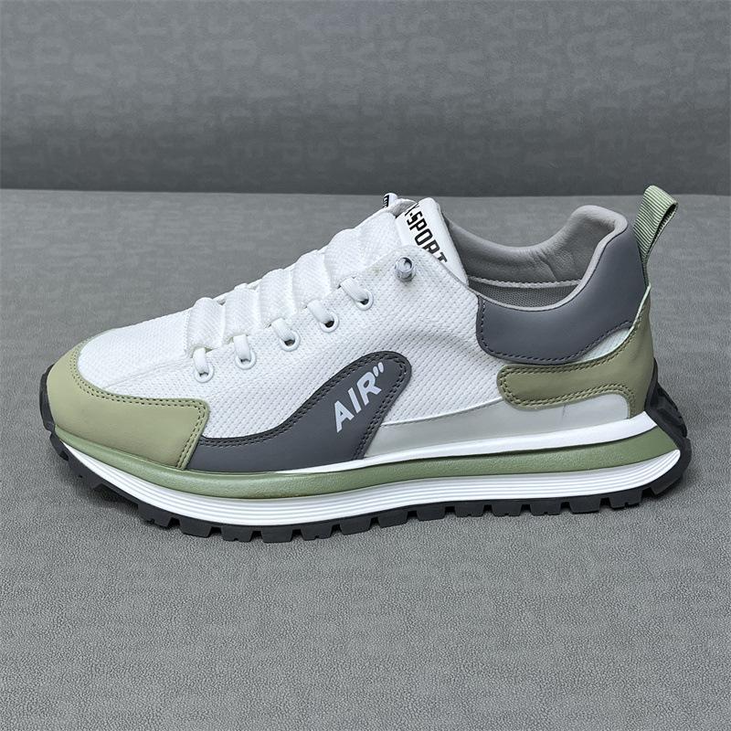 Shoes Spring and Autumn new leather surface lace-up thick sole lightweight sports and leisure shoes