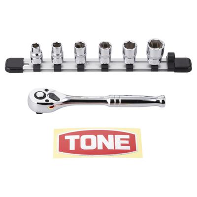 TONE Socket Wrench Set with SHCH3080 Drive Angle Contents 7 Items (Hexagonal, Holder) 9.5mm (3/8")