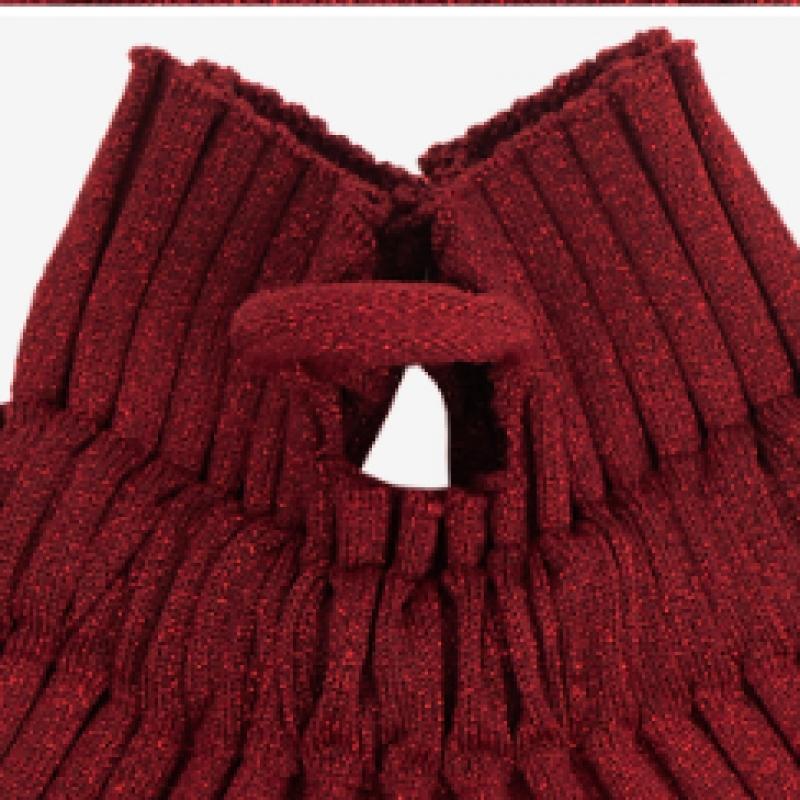 Pleatsmama Mochila Nova com Laço Bordô Glitter