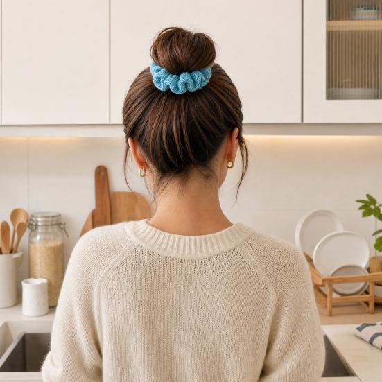 Women Hair Tie, Durable Wool Material Hair Rope, Pure Color Knitted Hair Band, Versatile Ponytail Holder Hair Accessory