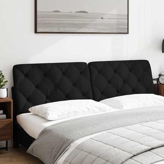 VidaXL Coussin de tête de lit noir 180 cm tissu 4019235