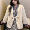 Autumn and winter new Chinese imitation mink fur coat women's short lamb wool fur integrated