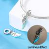 S925 Silver DIY Glow In The Dark Jewelry Accessories Firefly Butterfly Feather Pendant Bracelet Style Beads