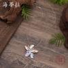 New enamel color double-layer five-petal flower alloy pendant, women's exaggerated personality high-end flower necklace