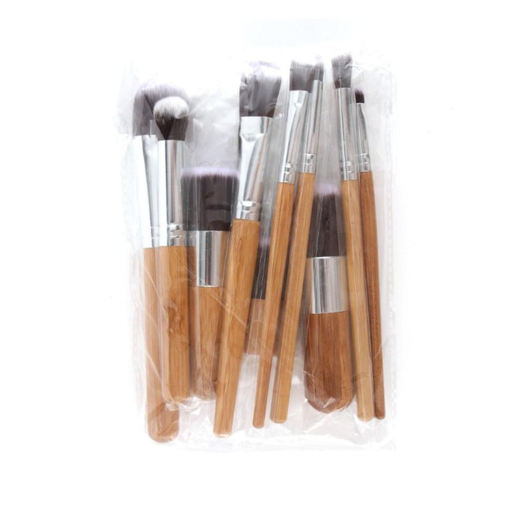 11Pcs Cosmetic Brushes Bamboo Handle Makeup Brush Set Professional Face Beauty Tools