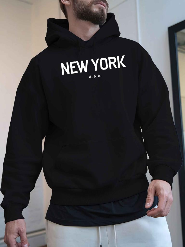 L Place New York Usa New Autumn And Winter Velvet Sweatshirt unisex Clothing Free Hoodie Clothes American Trendy Printed Tops unisex Gifts