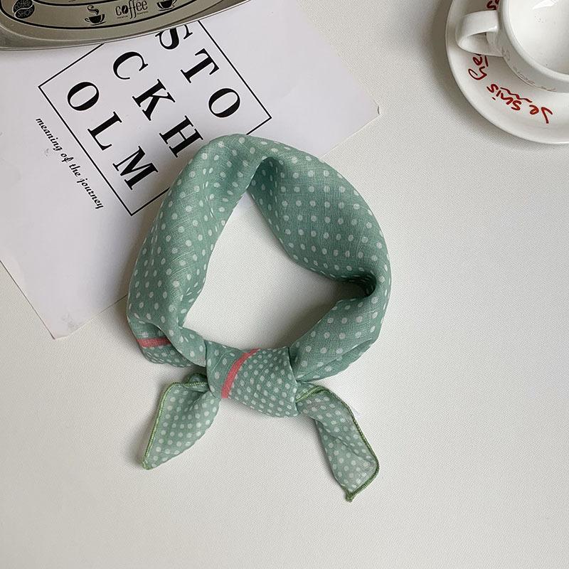 Fashion small polka dot simulation silk printing silk scarf high-end shawl sunscreen neck 70 square scarf women's sunscreen headscarf