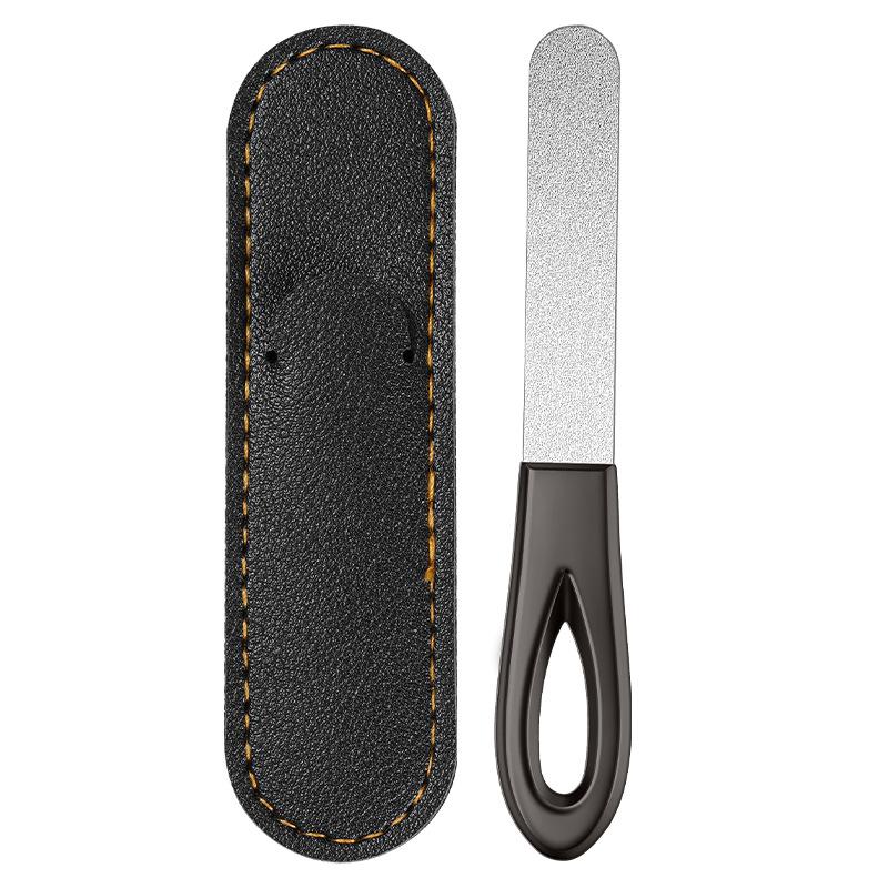 

Двусторонняя пилка для ногтей из нержавеющей стали, точилка и полировочный инструмент для толстых и твердых ногтей, маникюрная полоска, без запаха, аксессуар для ухода