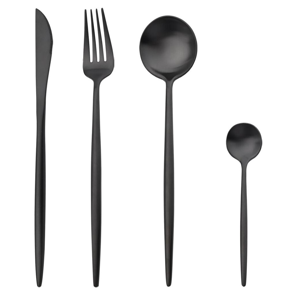 4Pcs/Set Matte Gold Dinnerware 18/10 Stainless Steel Cutlery Set Knife Fork Coffee Spoon Tableware Kitchen Silverware Flatware