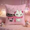 Pink Kitty Dream Cushion Cover Premium Comfort Reversible Pillow Cove Two in One Design for Any Room  Car Interior
