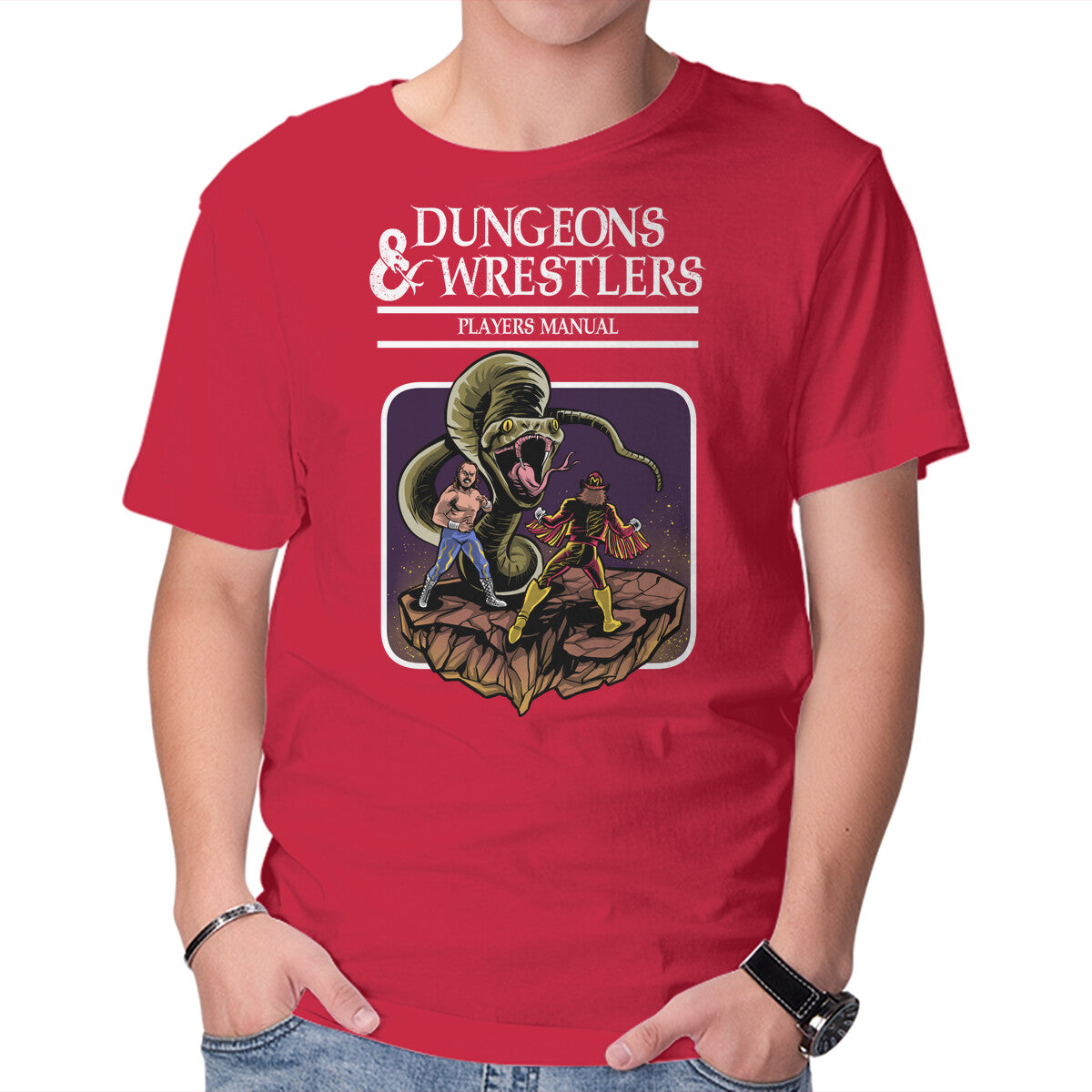 Unisex Crew Neck T-Shirt Dungeons And Wrestlers Graphic Short Sleeve Casual Tee XXL