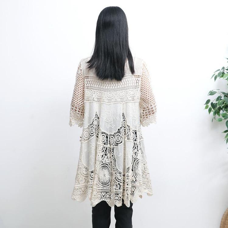 New Summer Lace Knitted Dress Women Casual Basic Loose Dresses Fashion