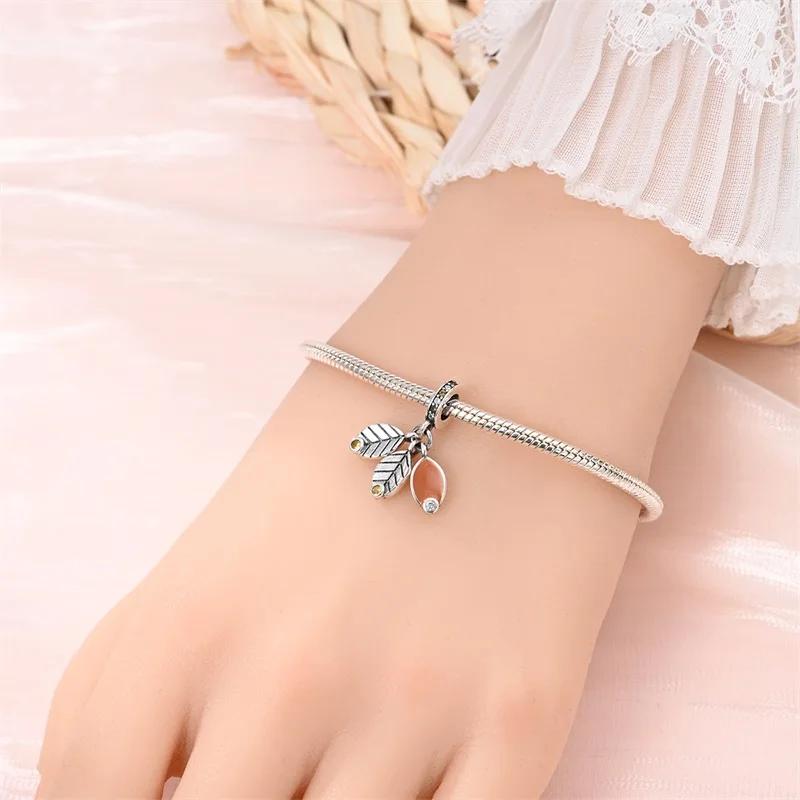 Authentic Charm Bead Charms Copper Plated Daisy Pendant Plant Bead Charms Compatible With Bracelets Women Jewellery Making Diy Gift