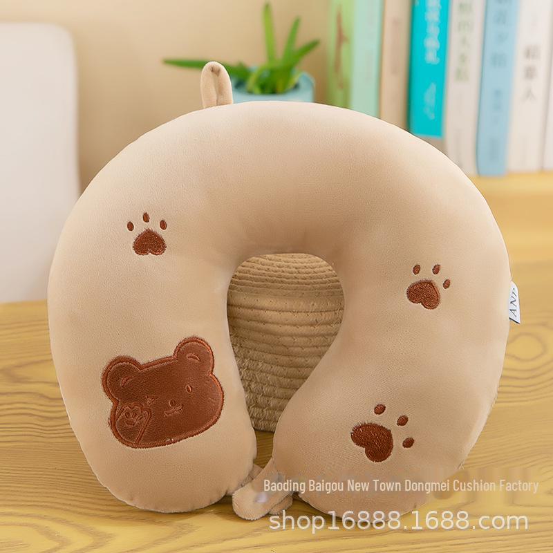 

Подушка для шеи в форме буквы U с мультяшным принтом для офиса, школы, путешествий и вождения - портативная с напечатанным логотипом 30x30cm