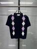 TB summer short-sleeved women's college wind-ringed plaid cardigan Korean version of college style slim-fitting and thin round neck short-sleeved 