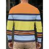 Men's Long Sleeve T-Shirt Orange Yellow Blue Stripe Polyester Casual