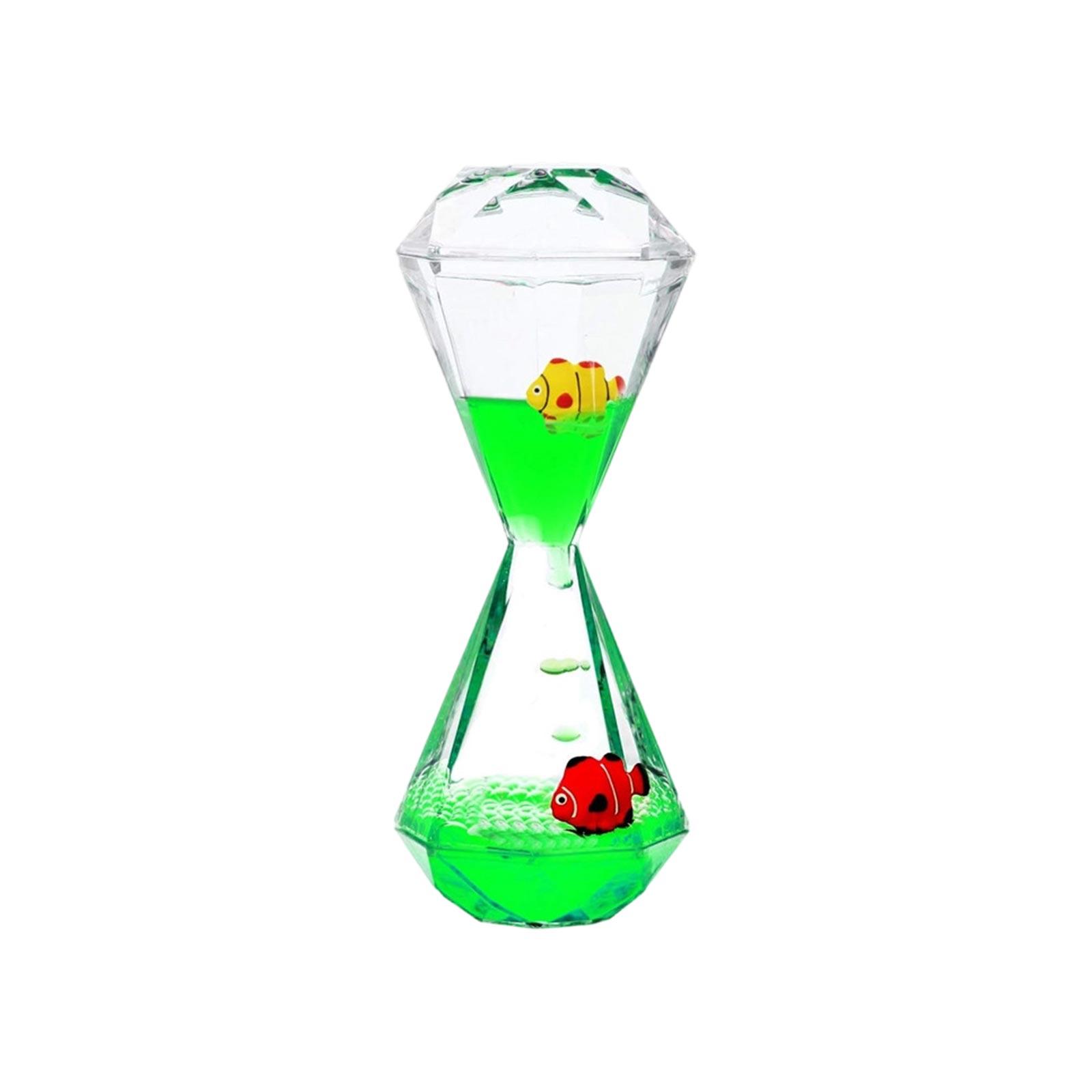 

Creative Diamond-Shaped Penguin Liquid Motion Timer Sandglass Desk Ornament Decorative Art Piece Unique Design for Home Office Display one size зелёный