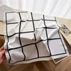 Women S Plaid Printed Silk Like Square Scarf For Sun Protection