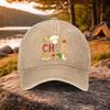 Chef Pattern Washed Baseball Cap Adjustable Cotton Outdoor Golf Sun Hat Unisex