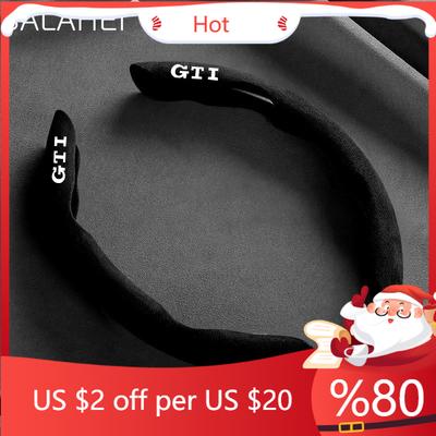 2026 New For VW VOLKSWAGEN Universal Suede Leather Car Steering Wheel Cover Auto Anti-slip Wheel Booster Cover For Golf GTI 4 5