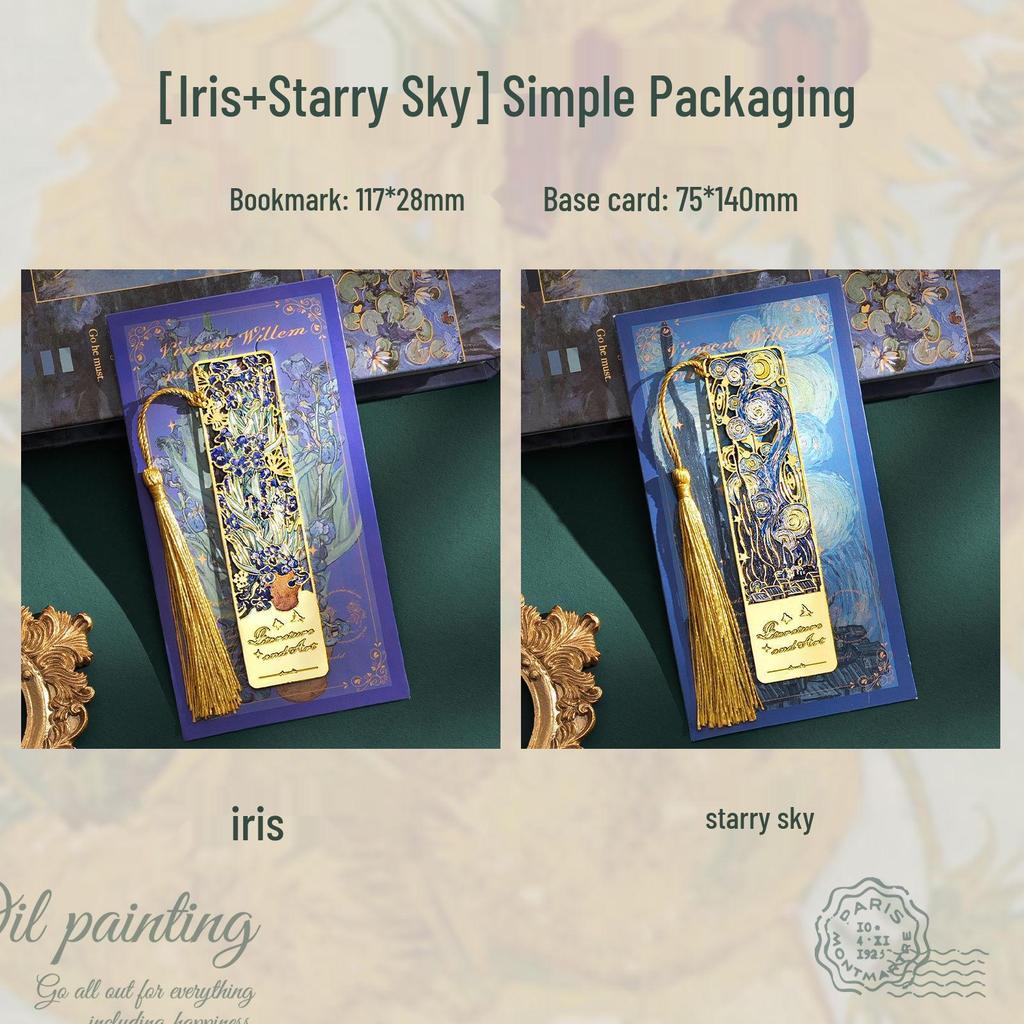 Retro Oil Painting Bookmark: Exquisite Metal Souvenir for Teacher's Day and Back-to-School Gifts