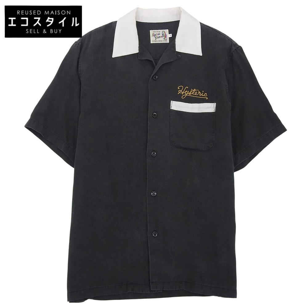 HYSTERIC GLAMOUR BAD LUCK Embroidered Bowling Shirt, Men's, Black, Size S Tops S blackUsed