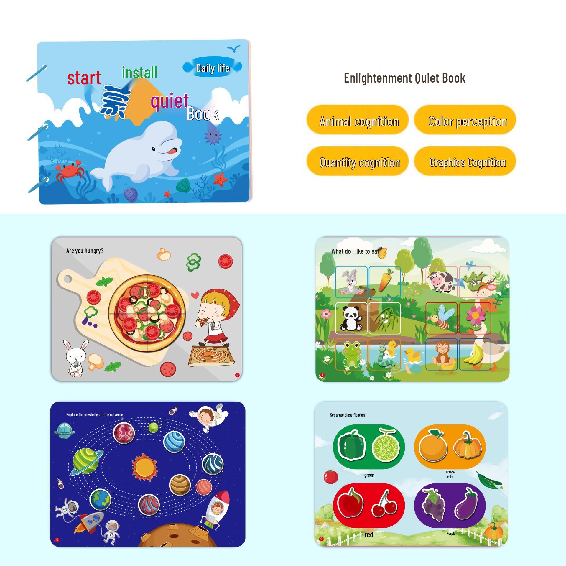 

Tearable Cloth Baby Book with Velcro for Quiet Play - Suitable for 6 Months to 1 Year