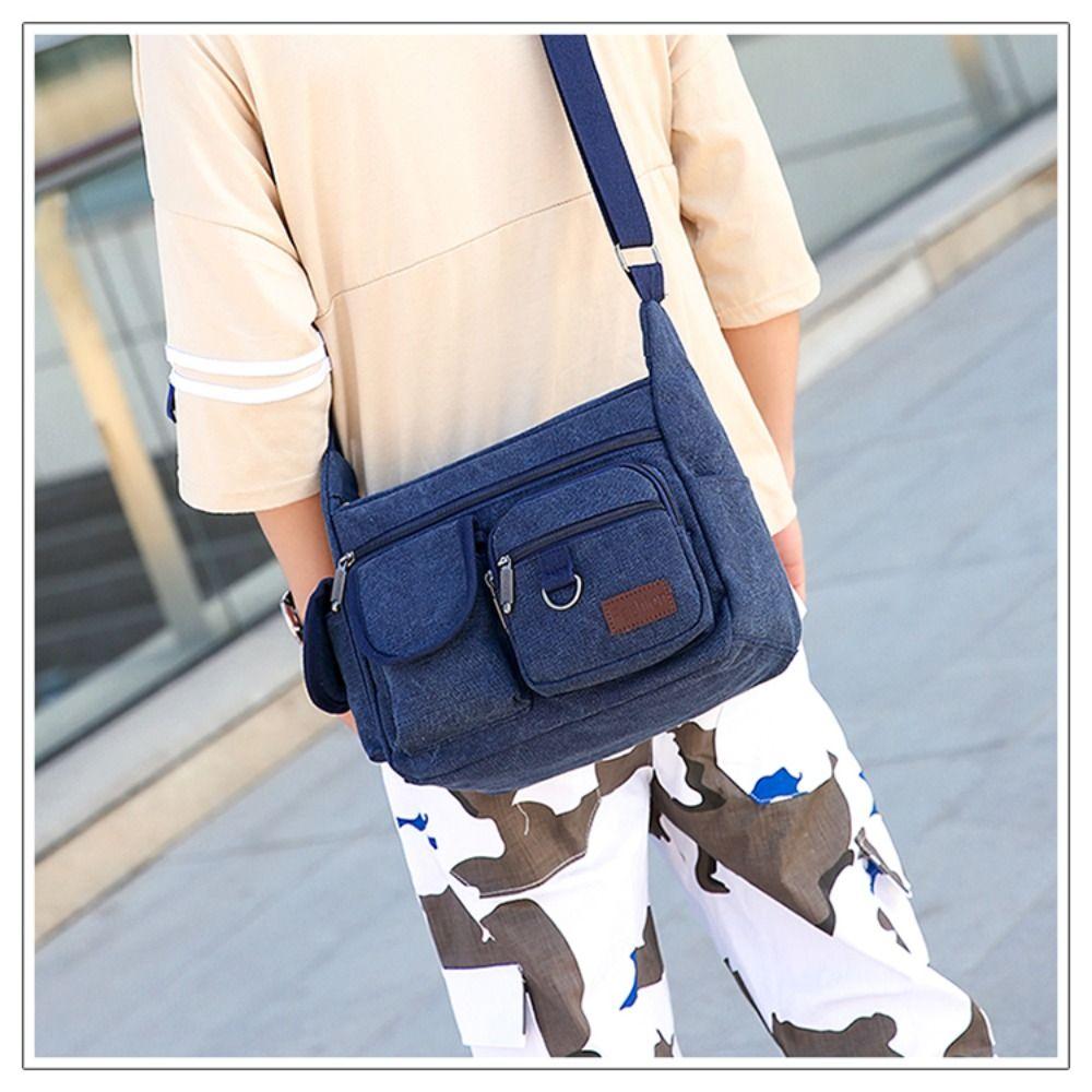 Retro Shoulder Belt Bags Canvas Male Shoulder Bag Business Single-shoulder Bag  Outdoor