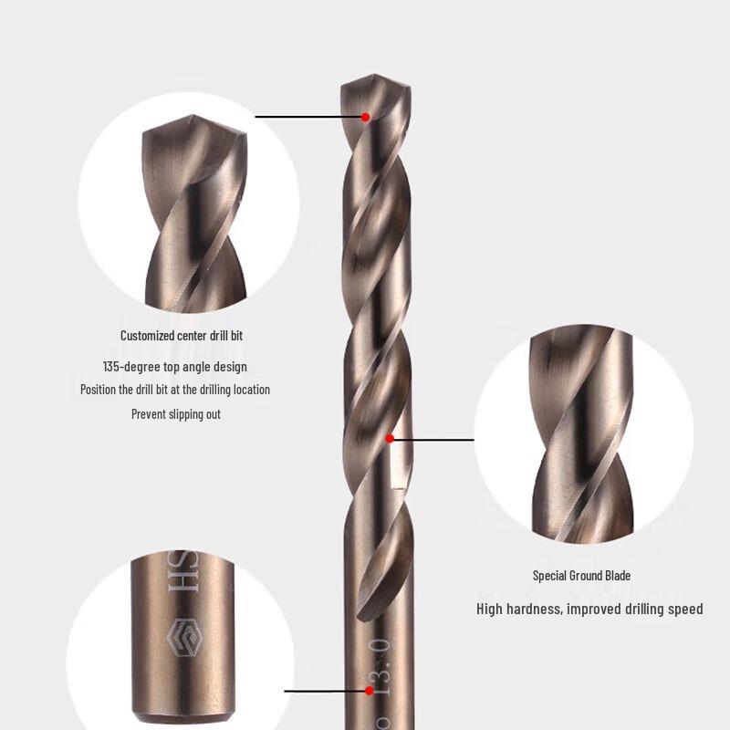 Yishuxiang Cobalt HSS Twist Drill Bit for 304 Stainless Steel