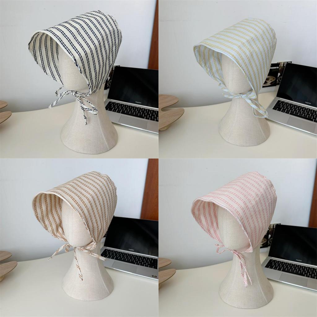 Summer Womens New French Style Wide Brim Bucket Hat With Elegant Stripes And Sun Protection