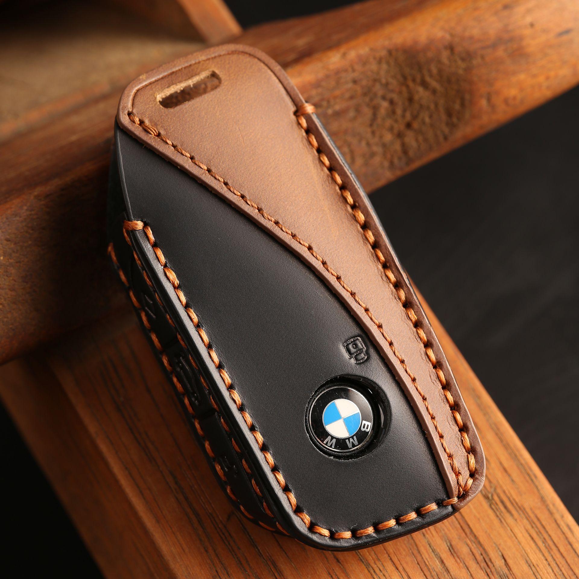 

Customized for 23 BMW i7 key bag ix leather X7 new 7 series XM car key protective cover чёрный