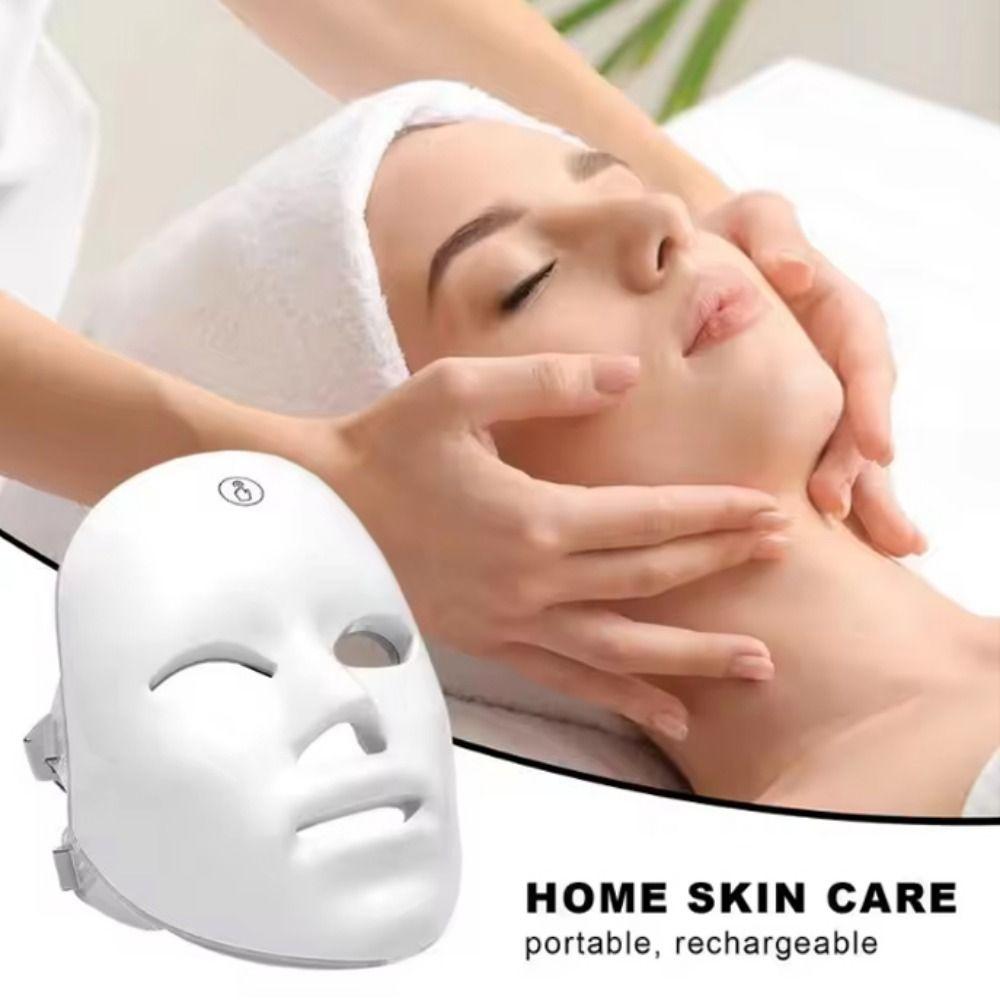 7 Colors LED Face Mask Rechargeable Photon SPA Mask Photon Facial LED Mask  Remove Acne Wrinkle