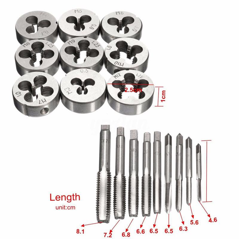 12/20/40pcs Ultimate Hand Tap and Die Set - Complete M3-M12 Screw Thread Plugs, Straight Taper Reamer Tools for DIY Enthusiasts